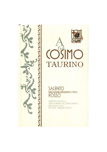 Cosimo Taurino A64 Rosso Salento IGP